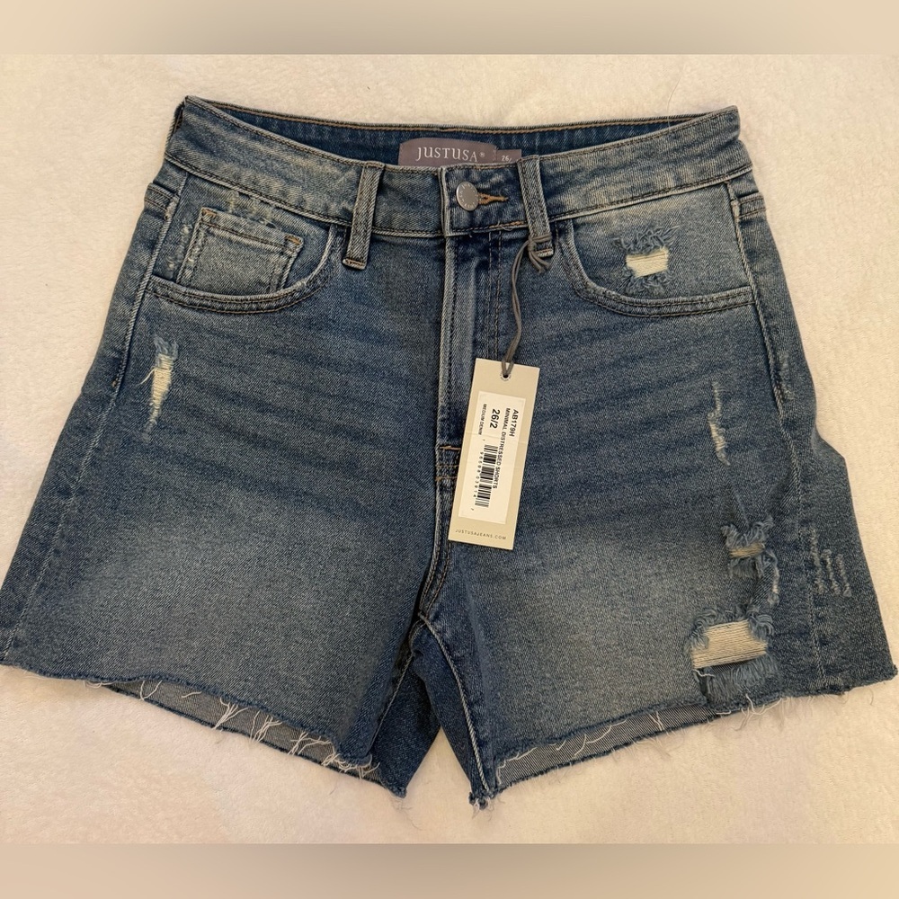 Just USA Distressed Blue Jean Shorts